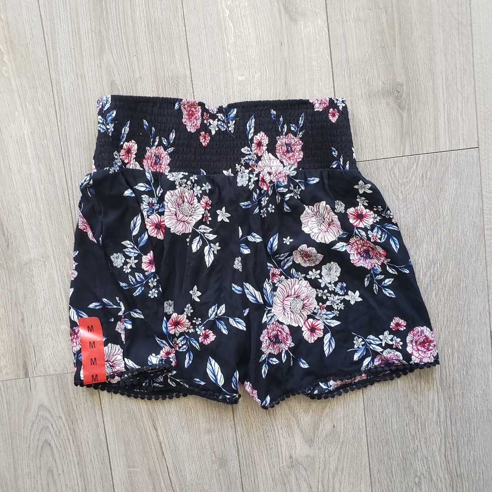 Smock waist, Floral Short